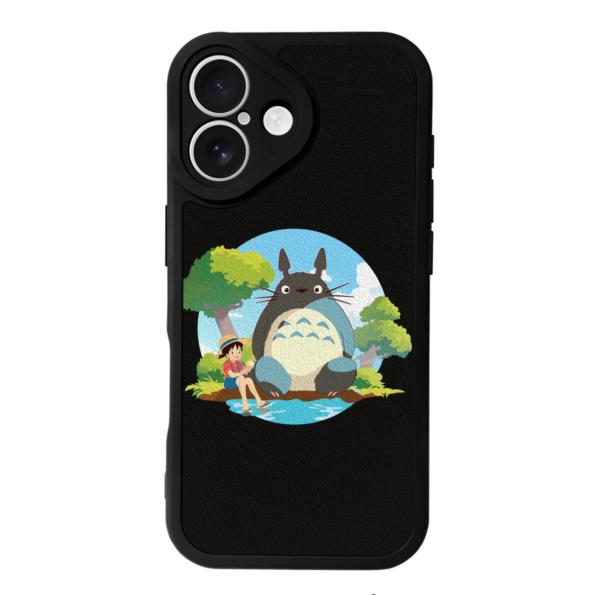 （画像用） となりのトトロ 草壁メイ 草壁サツキ My Neighbor Totoro Satsuki Kusakabe Mei Kusakabe 【iPhone 16シリーズ対応】シリコンスマホケース（レザー調） 材質：シリコン